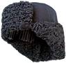 Karakul sheepskin ushanka. Black.