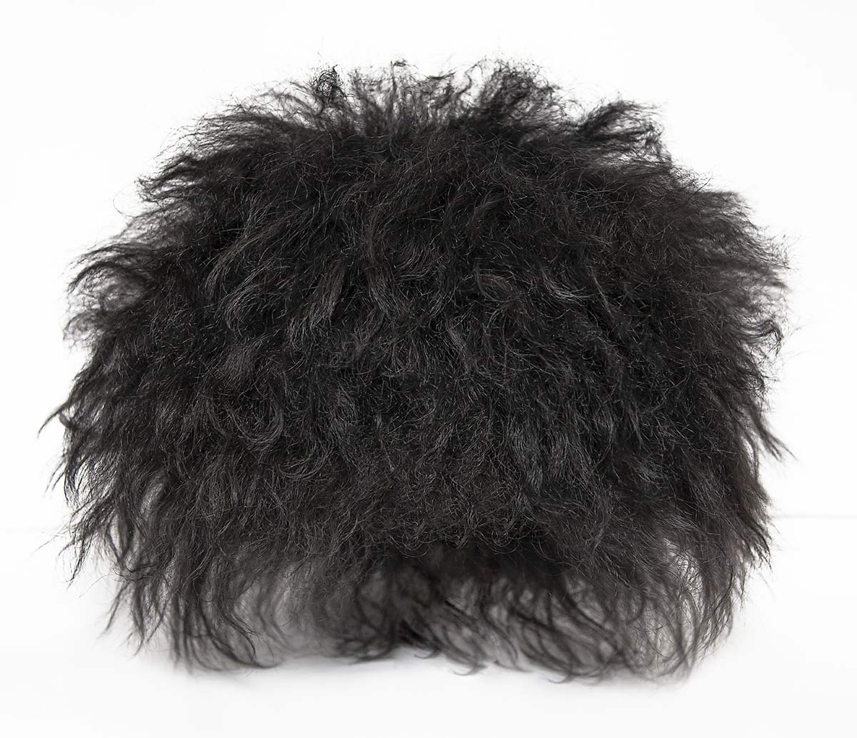 Shaggy sheepskin fur hat. White or Black
