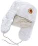 White faux fur ushanka winter hat