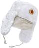 White faux fur ushanka winter hat