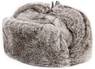 Rabbit fur ushanka winter hat. Gray.